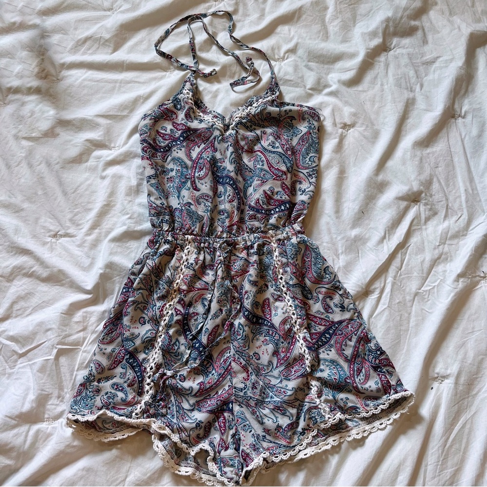 Abercrombie & Fitch Paisley Halter Romper